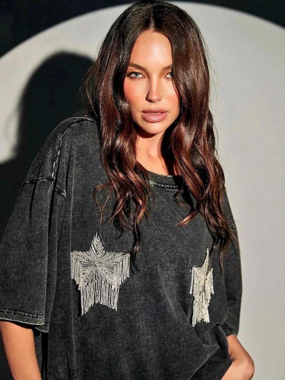 Sabbi Dont Be Afraid To Sparkle Short Sleeve Tee in Black NWT. Size M